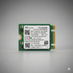 Top view of SK hynix BC501 256GB M.2 2230 NVMe SSD showing model label HFM256GDGTNG.